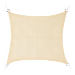 Toldo de vela quadrado bege 3,6 x 3,6 m