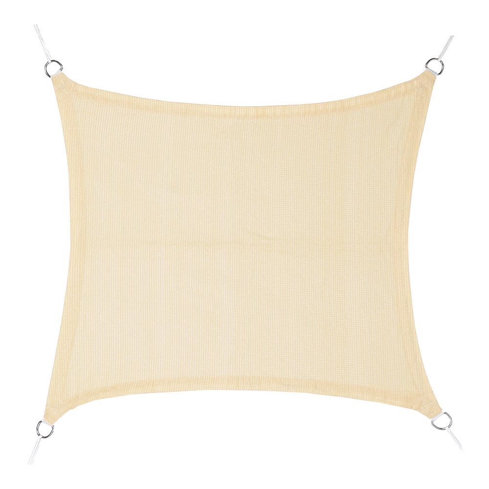 Toldo de vela quadrado bege 5 x 5 m