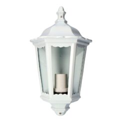 Aplique exterior Milan em alumínio e vidro e27 100 w sem lâmpada, branco, luz ascendente