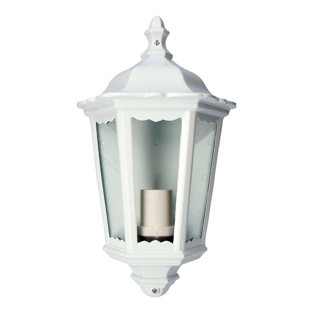 Aplique exterior Milan em alumínio e vidro e27 100 w sem lâmpada, branco, luz ascendente