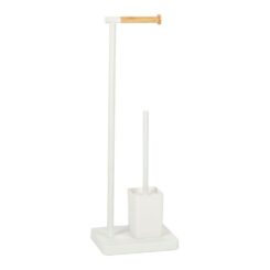 Suporte papel higienico + piaçaba metal branco BA72127 andrea house