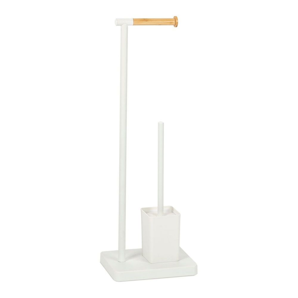 Suporte papel higienico + piaçaba metal branco BA72127 andrea house