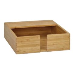 Suporte guardanapos bambu 17,5 x 17,5 x 5,5 cm