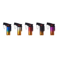 Isqueiro eletrónico tipo tocha anodizado, cores sortidas euro/u