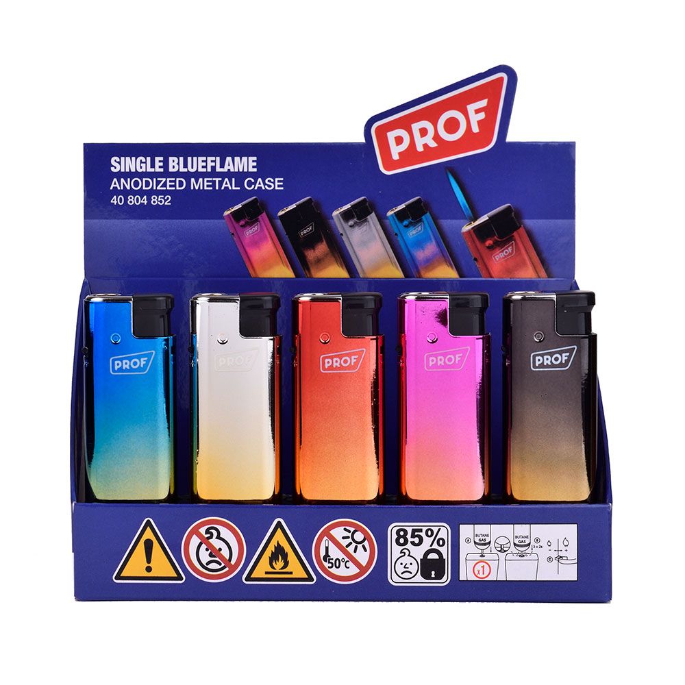 Isqueiro eletrónico com corpo de metal anodizado, cores sortidas euro/u - Image 3
