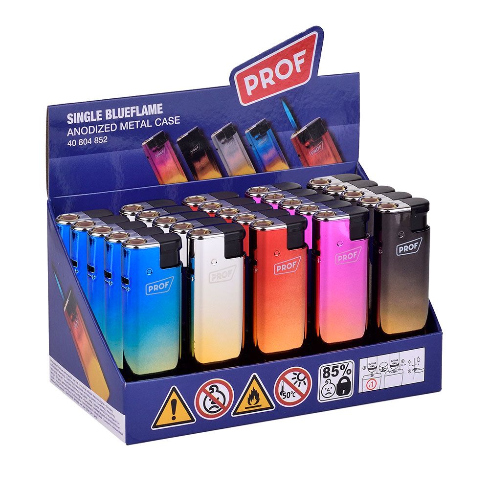 Isqueiro eletrónico com corpo de metal anodizado, cores sortidas euro/u - Image 4