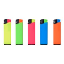 Isqueiro eletrónico rubber touch, cores sortidas euro/u