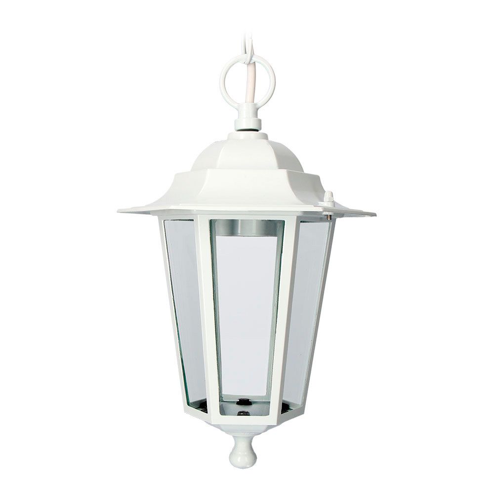 Aplique exterior Zurich em alumínio e vidro e27 60 w sem lâmpada, branco, para teto