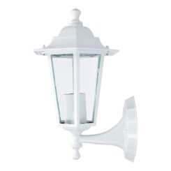 Candeeiro de parede exterior em alumínio e vidro zurich E27 60 W sem lâmpada, branco, com LUZ para cima