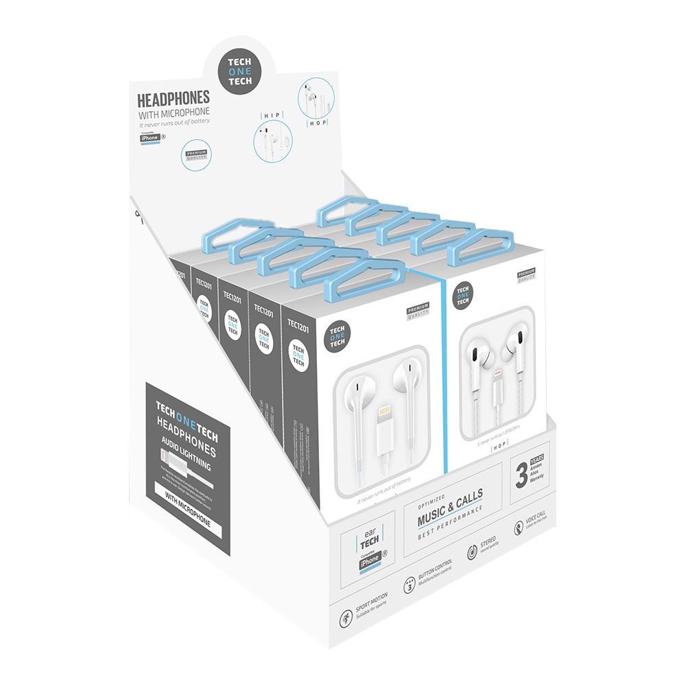 Expositor auriculares eartech 10UNID HOP, comp.apple tech ONE tech