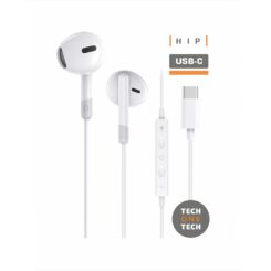 Auriculares HIP com usb-c brancos