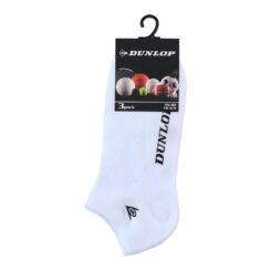 Pacote de 3 pares de meias brancas Dunlop tamanhos variados