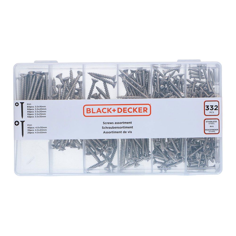 Variedade de parafusos para madeira ph preto + cabeça decker