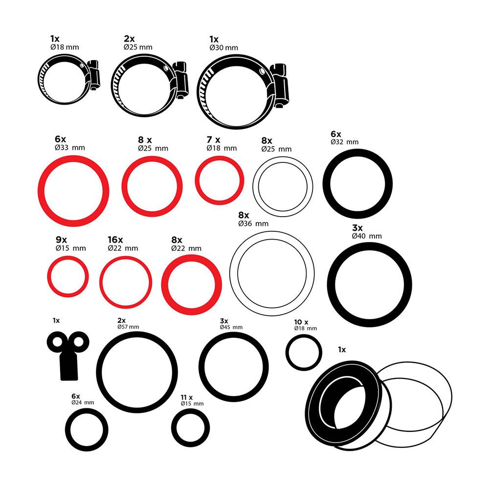 Variedade de juntas, arruelas e braçadeiras, 86 peças ass black+decker - Image 2