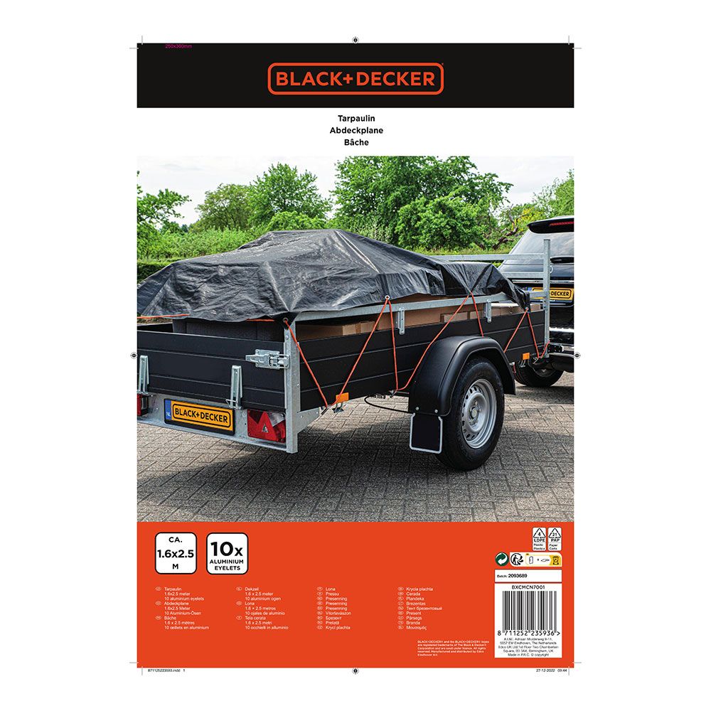 Lona preta para reboque, medidas: 1,6X2,5m. black & decker - Image 5