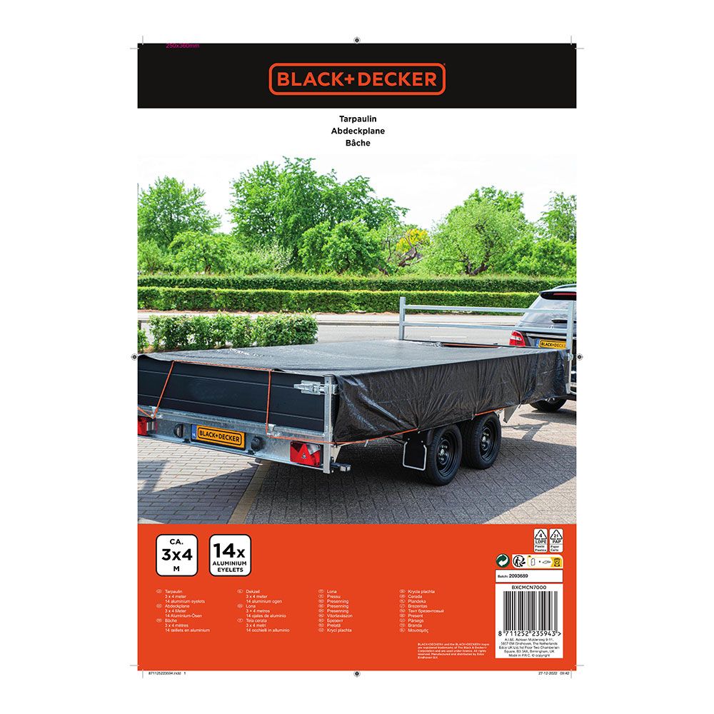 Lona preta para reboque, medidas: 3X4m. black & decker - Image 5
