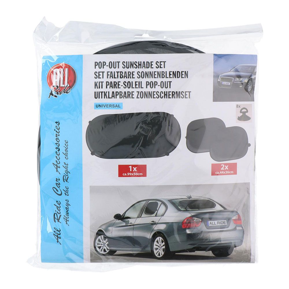 Pack para-sol pop-out de carro, COR preto. ALL ride