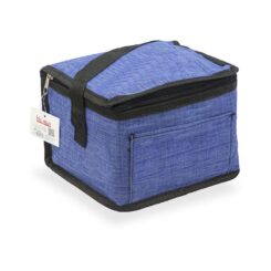 Geladeira tipo bolsa 4,5 l design jeans azul com acabamento e alça preta, 20 x 15 x 15 cm