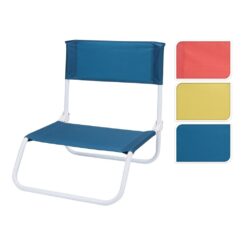 Cadeira de praia dobrável cores variadas metálica, 45 x 50 x 45 cm