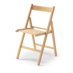 NULL Cadeira dobrável em madeira natural 79x42,5x47,5cm