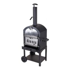 Churrasqueira a carvão com forno de pedra, 44,5 x 65 x 158 cm
