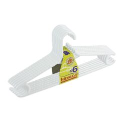 Conjunto 6 cabides duplos grossos COR branco hidalgo