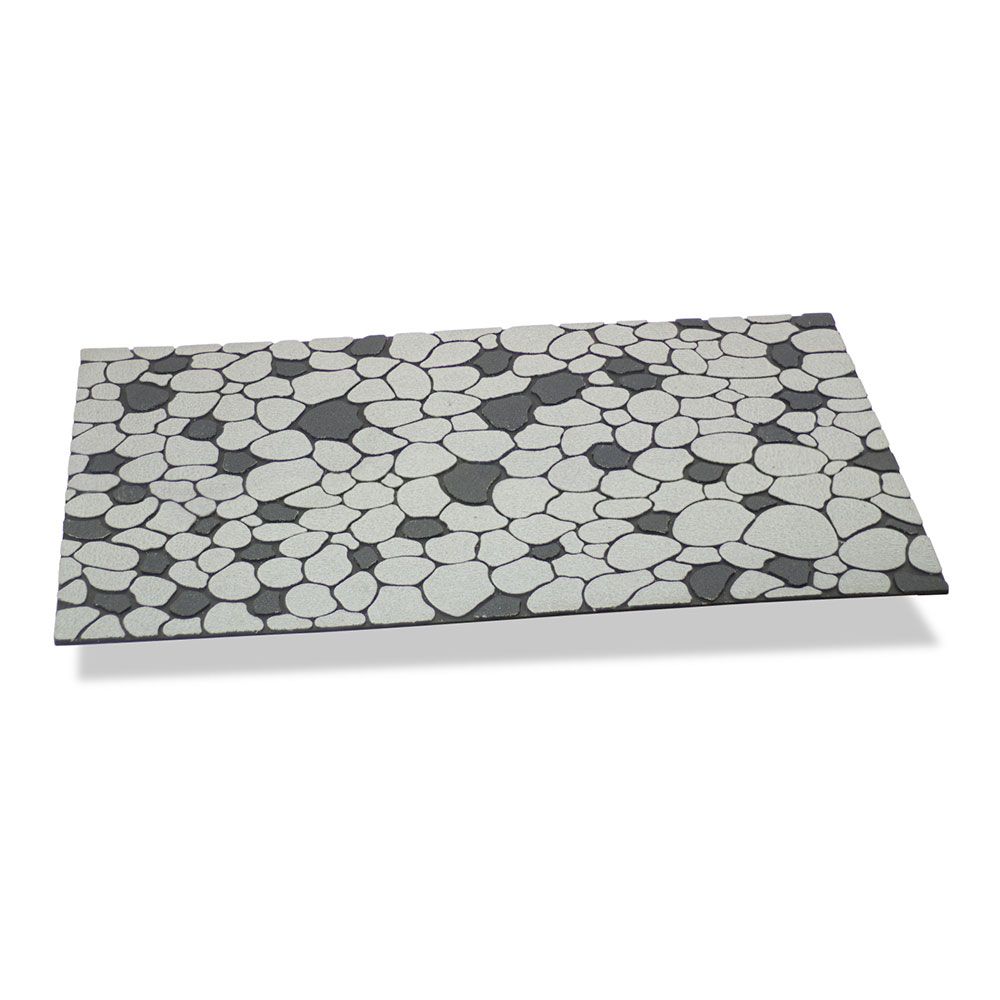 Tapete efeito pedras COR cinzentas pérola 75 x 45 x 0,5 cm