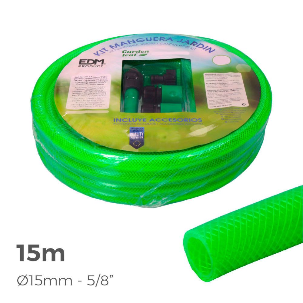 KIT de mangueira de jardim estandar, Ø15 mm, 5/8 POL, 15 m - Image 2