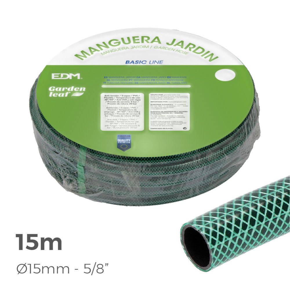 Mangueira de jardim basic Ø15 mm, 5/8 POL, 15 m - Image 2