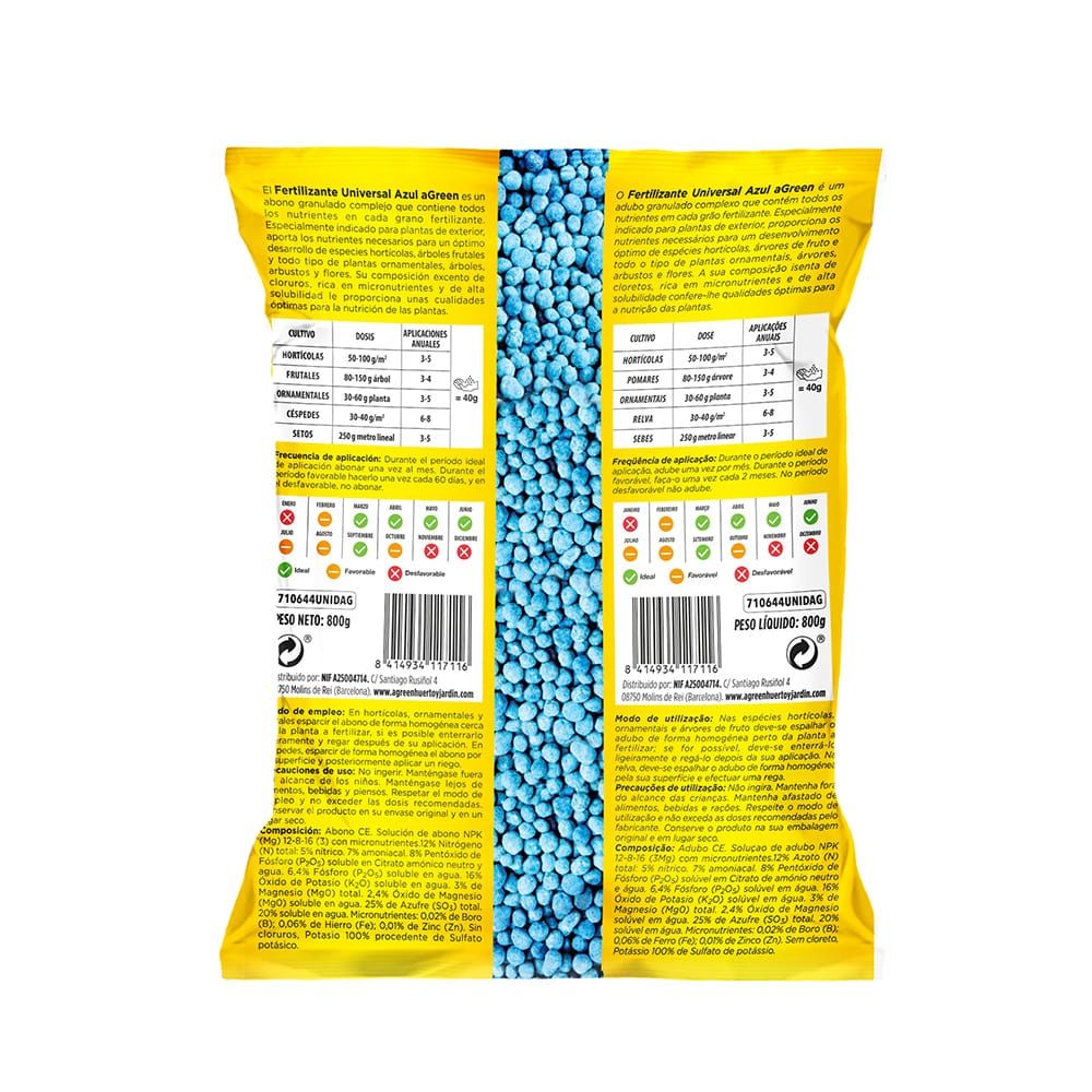 AGREEN Fertilizante Universal Azul 800 g - Image 2