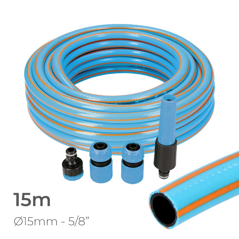 KIT de mangueiras de jardim PRO Ø15 mm, 5/8 POL, 15 m