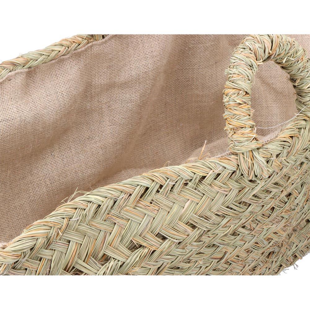Cesto oval de esparto com forro para lenha 60 x 35 x 45 cm - Image 4