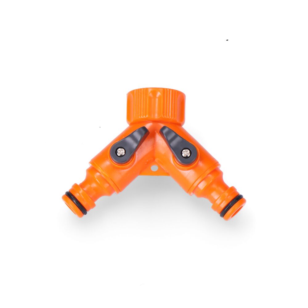 Distribuidor de 2 vias com válvulas para torneiras com rosca de ½ POL - ¾ POL, blister