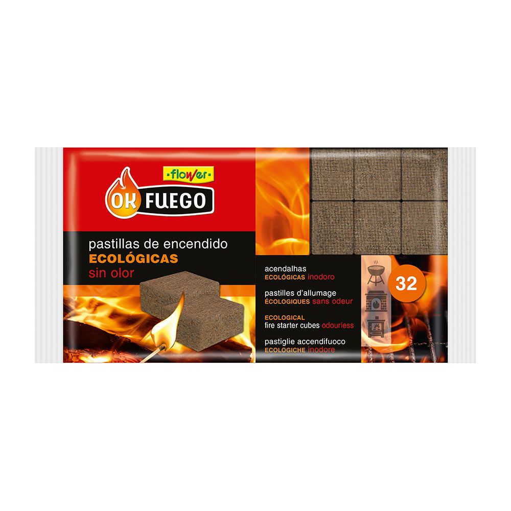 Okfuego acendalhas ecológicas 32 unidades