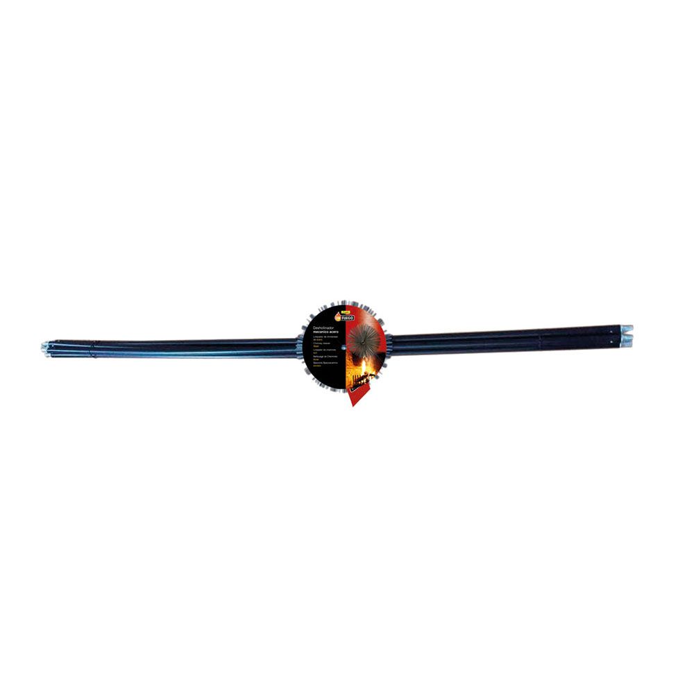 Okfuego KIT de limpeza mecânica para chaminés 4 x varetas 1,40 m (comprimento total 5,6 m) + ouriço de aço 250 mm