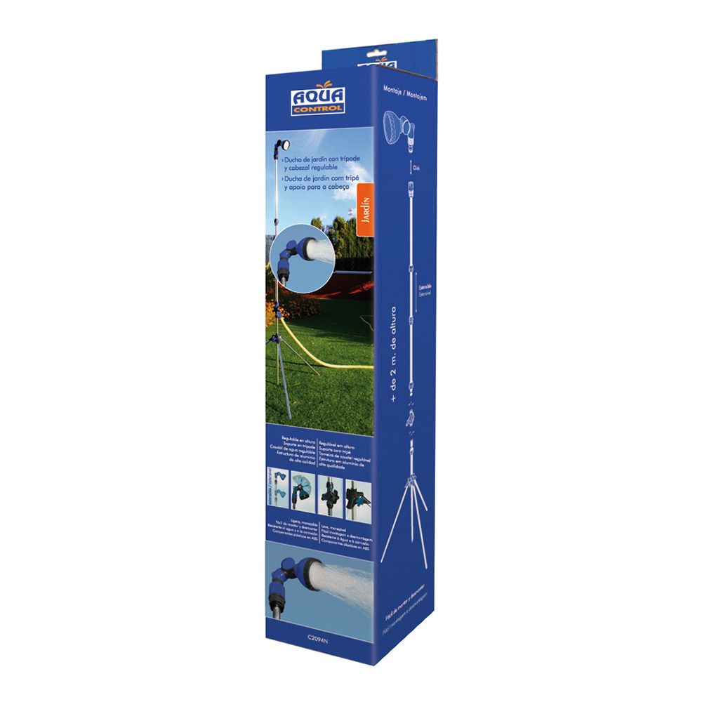 BLUE BIRD-ALTADEX Chuveiro de jardim com tripé pássaro azul de 130-210cm - Image 6