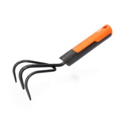 Cultivador de jardim de 3 dentes, cinza/laranja, 29 cm
