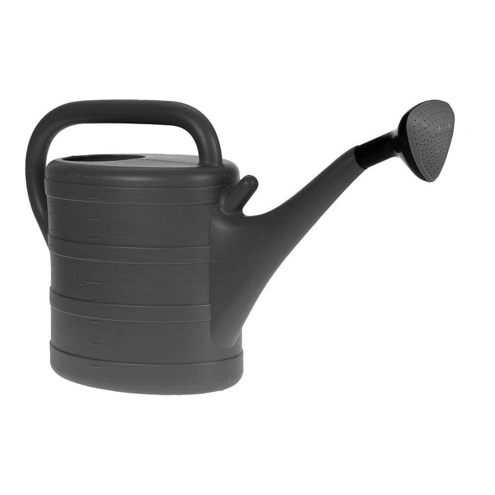 Regador de polipropileno, com bico pulverizador, preto, 10 L
