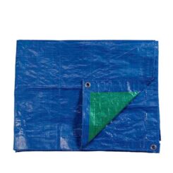 Toldo dupla face em polietileno, azul/verde, densidade 90 g/m², 2 x 3 m