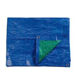 Lona dupla face de polietileno, azul/verde, densidade 90 g/m², 4 x 6 m