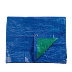 Lona dupla face de polietileno, azul/verde, densidade 90 g/m², 5 x 8 m