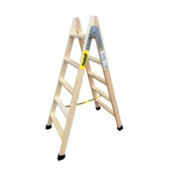 Escadote de madeira degraus largos 139cm altura BLD-5 plabell