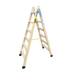 Escadote de madeira degraus largos 164cm altura BLD-6 plabell