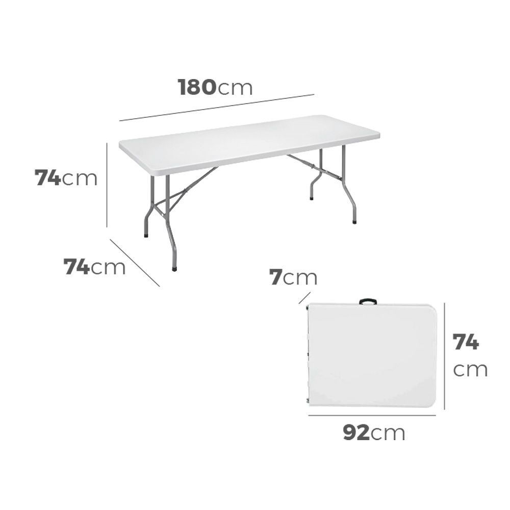 Mesa drobável 180x74x74cm tubo Ø22 x 1.0 mm - Image 3