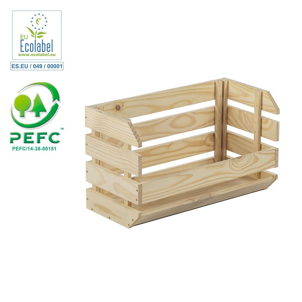 Caixa empilhável evolution 60x28,5x35,3cm sem verniz 100% pefc cert astigarraga
