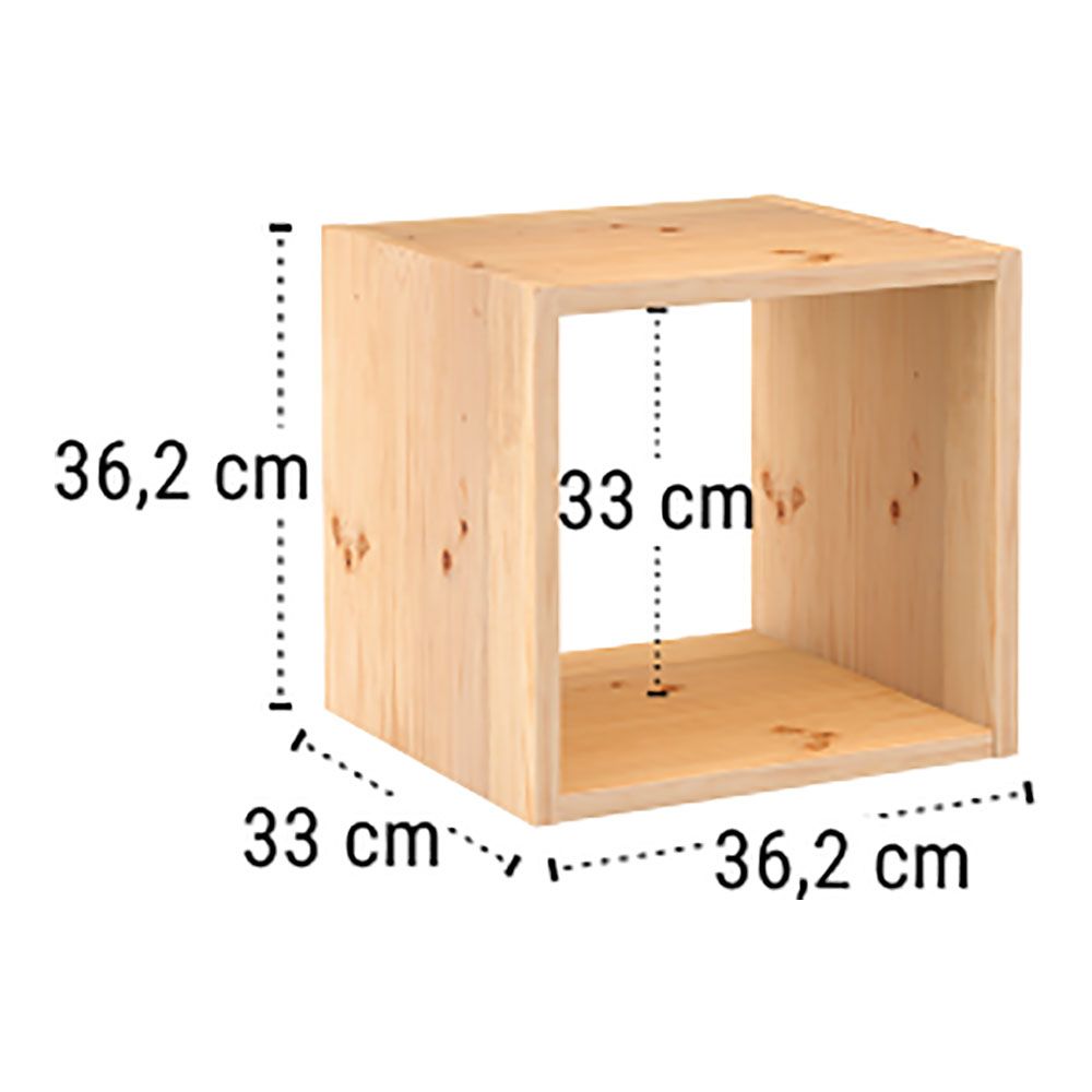 Estante modular 1 cubo dinamic pinho maciço 36,2x33x36,2cm astigarraga - Image 2