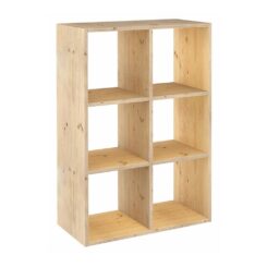 Estante modular 6 cubos dinamic pinho maciço 70,8x33x105,4cm astigarraga