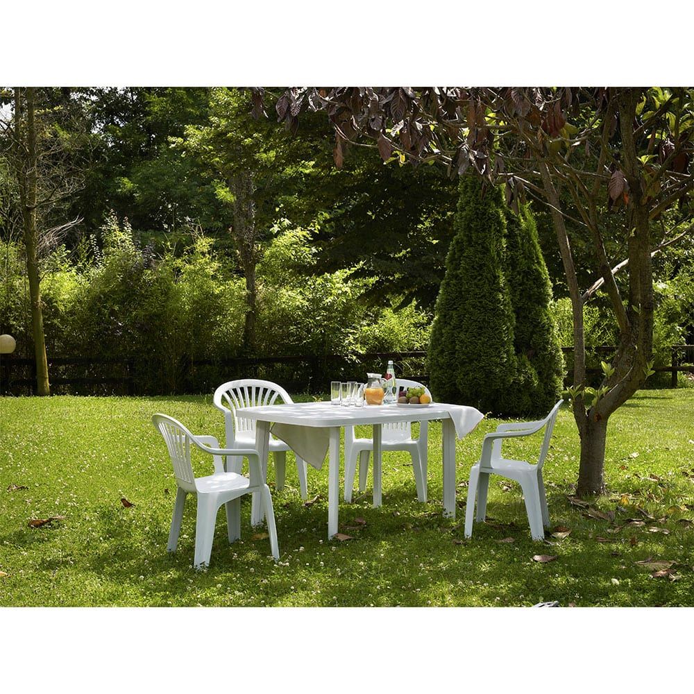 Mesa oval em formato de farol, branca, para USO externo, 72 x 137 x 85 cm - Image 2