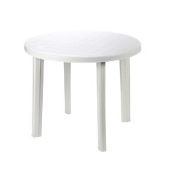 Mesa redonda branca para exterior, Ø90 x 72 cm