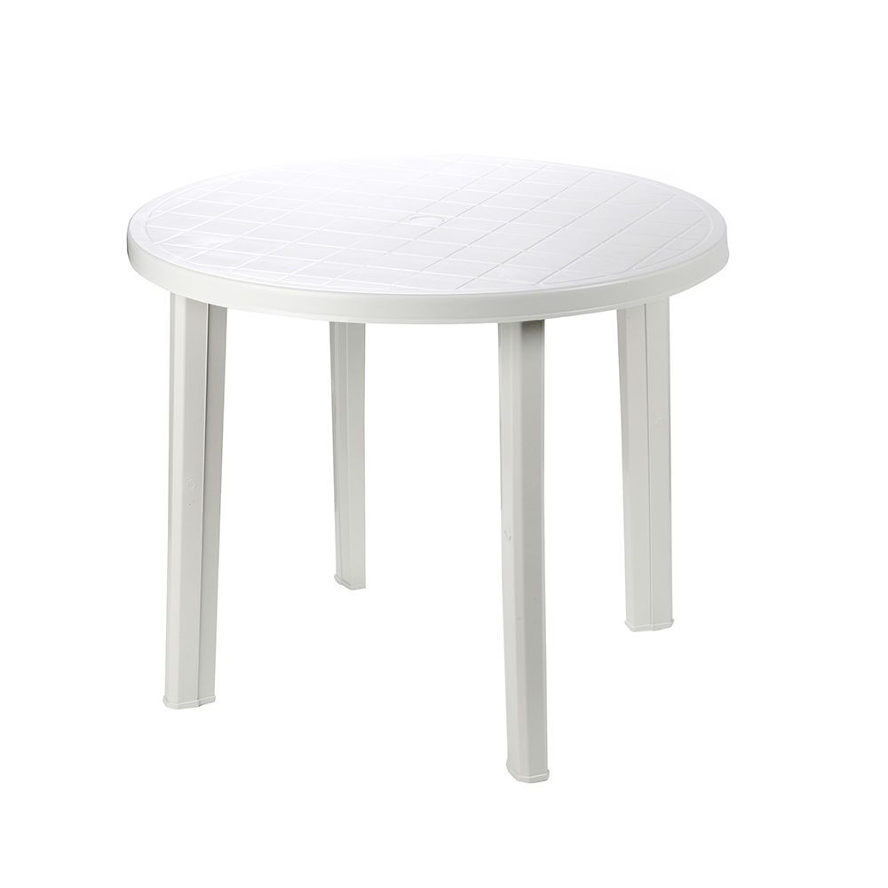 Mesa redonda branca para exterior, Ø90 x 72 cm